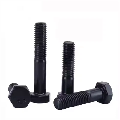 Cinkota oglekļa tērauda melna oksīda sešstūra skrūve